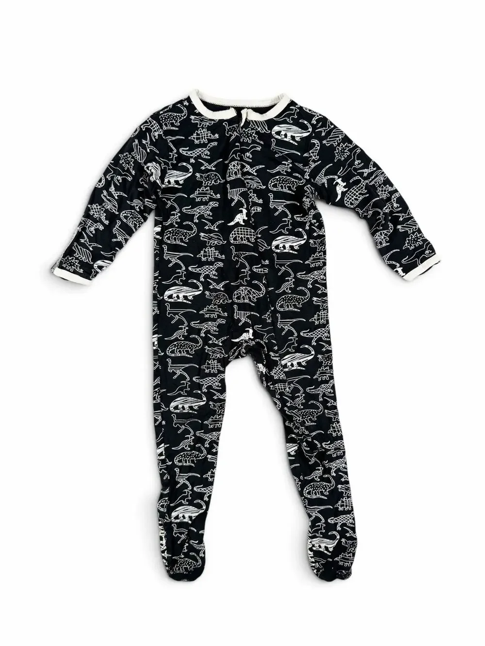 Peregrine Kidswear Dinosaur Bamboo Footed Sleeper Pajamas Black 18-24 Months
